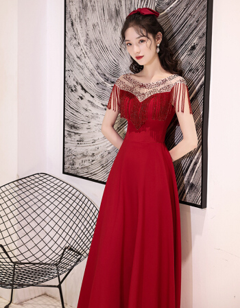 Lei Ji Red Evening Dress